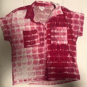 LulaRoe pink tie-dye Amy Top